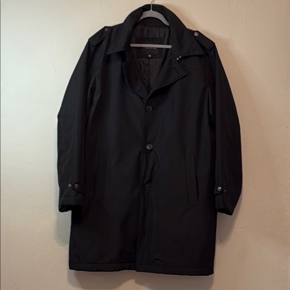 Men’s Black Trench Coat with Timeless Design by Structure